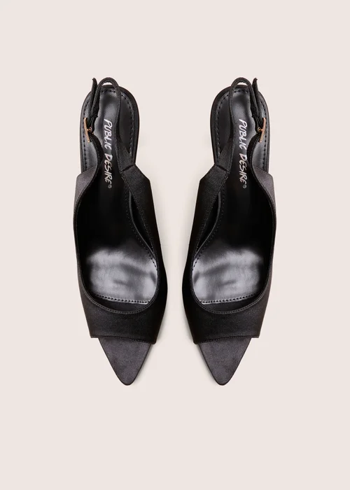 Public Desire Reigns Black Peep Toe Court Heels - Size 6 Image 2