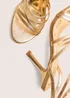 Public Desire Free Spirit Gold Strappy Round Toe Mid Heels - 4 Image 4