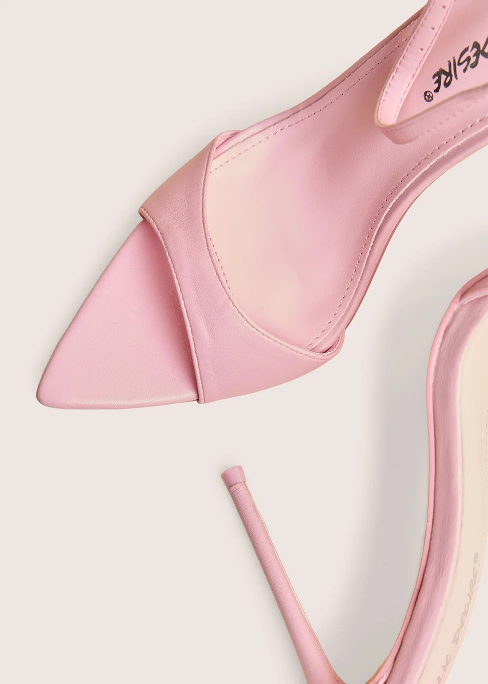 Public Desire Kelisa Pink Pu Pointed Toe Barely There Stiletto High Heels - Size 7 Image 5