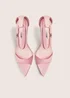 Public Desire Kelisa Pink Pu Pointed Toe Barely There Stiletto High Heels - Size 7 Image 3