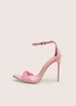 Public Desire Kelisa Pink Pu Pointed Toe Barely There Stiletto High Heels - Size 7 Image 1
