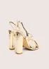 Public Desire Grove Gold Metallic Round Toe Block Heels - Size 6 Image 5