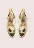 Public Desire Grove Gold Metallic Round Toe Block Heels - Size 6 Image 4