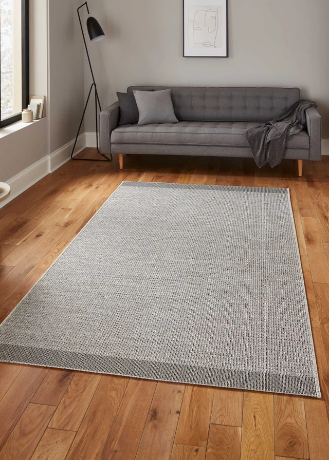 Think Rugs Grey/Black Stitch 9682 Rug 160 X 220