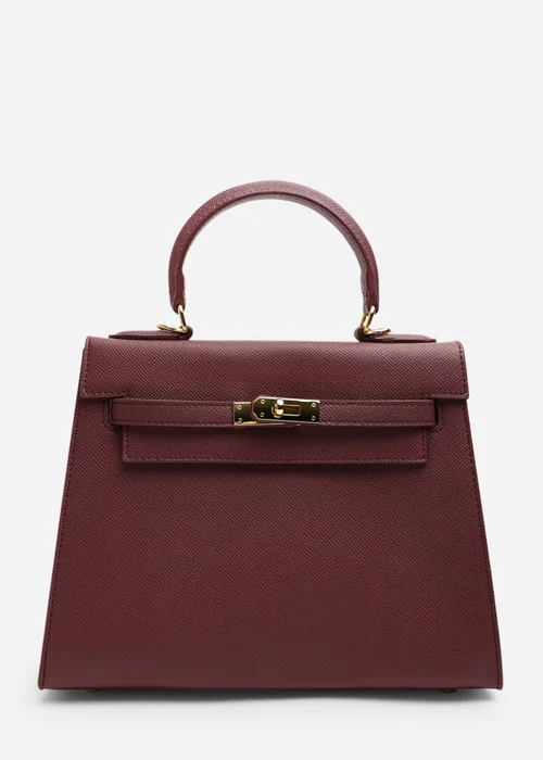 Where's That From Lluvia Top Handle Satchel Mini Tote Bag With Turn-Lock Closure In Maroon - One Size Image 1