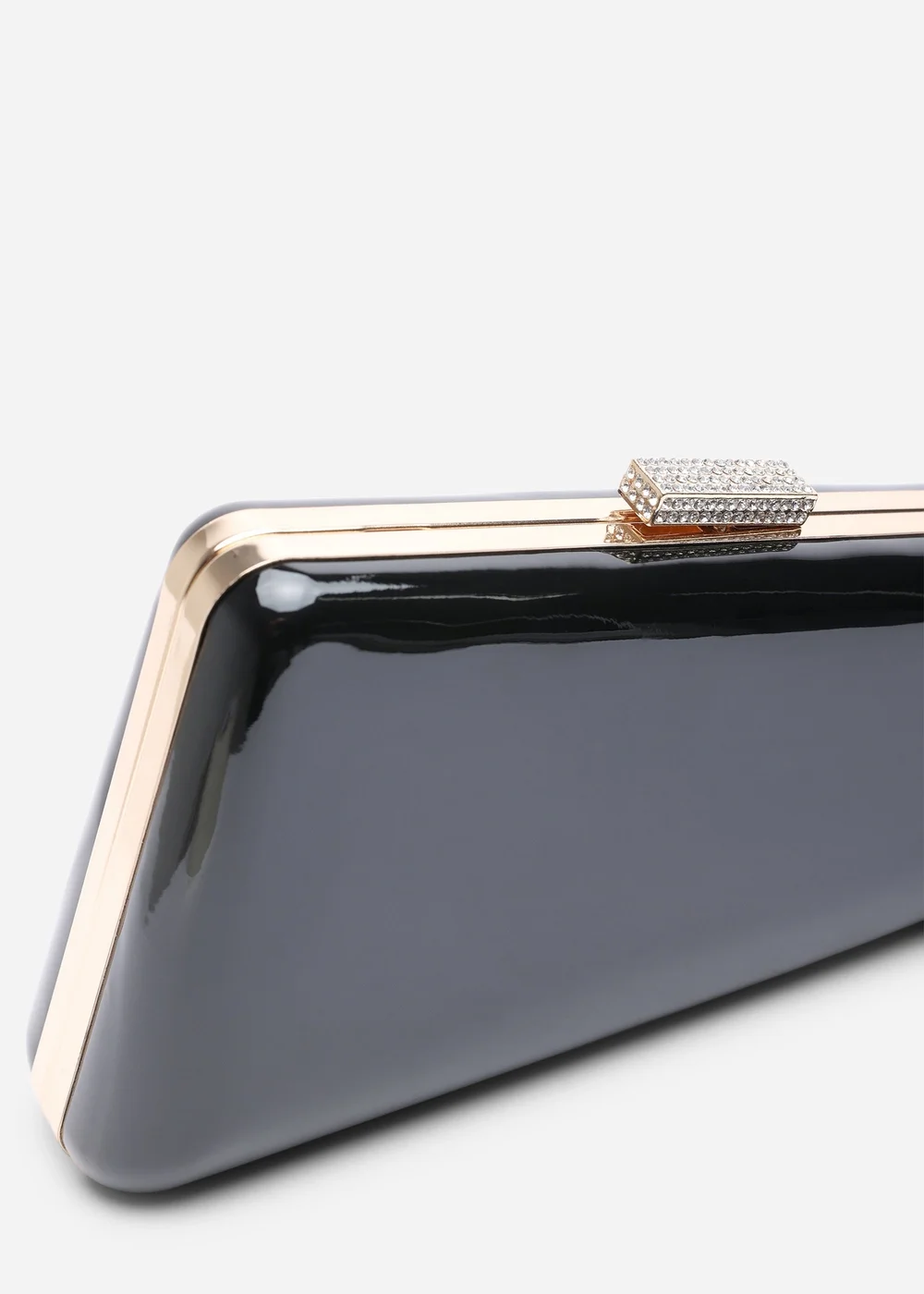 Where's That From Lark Asymmetric Black Metallic Clutch Bag - One Size Image 3