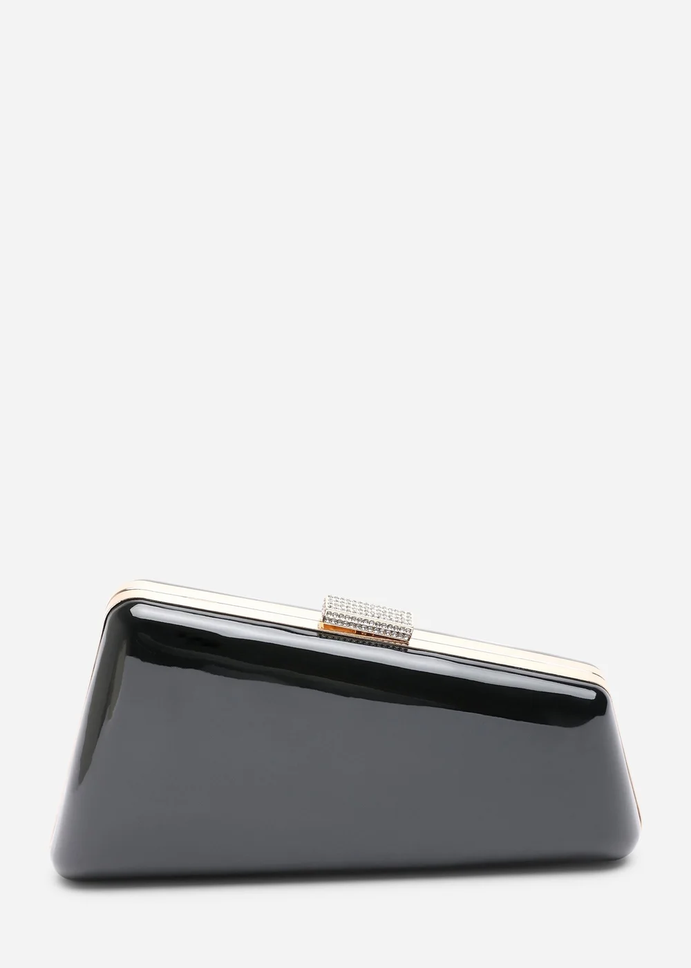 Where's That From Lark Asymmetric Black Metallic Clutch Bag - One Size Image 1