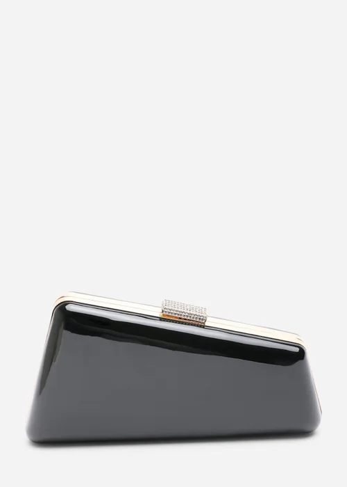 Where's That From Lark Asymmetric Black Metallic Clutch Bag - One Size Image 1