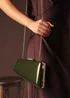 Where's That From Lark Asymmetric Green Metallic Clutch Bag - One Size Image 1