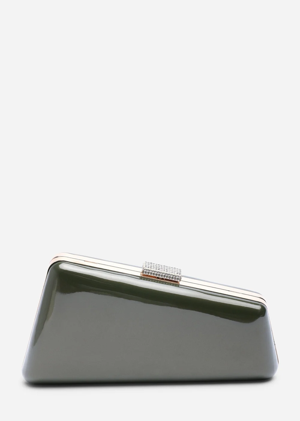 Where's That From Lark Asymmetric Green Metallic Clutch Bag - One Size Image 2