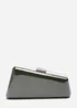 Where's That From Lark Asymmetric Green Metallic Clutch Bag - One Size Image 2