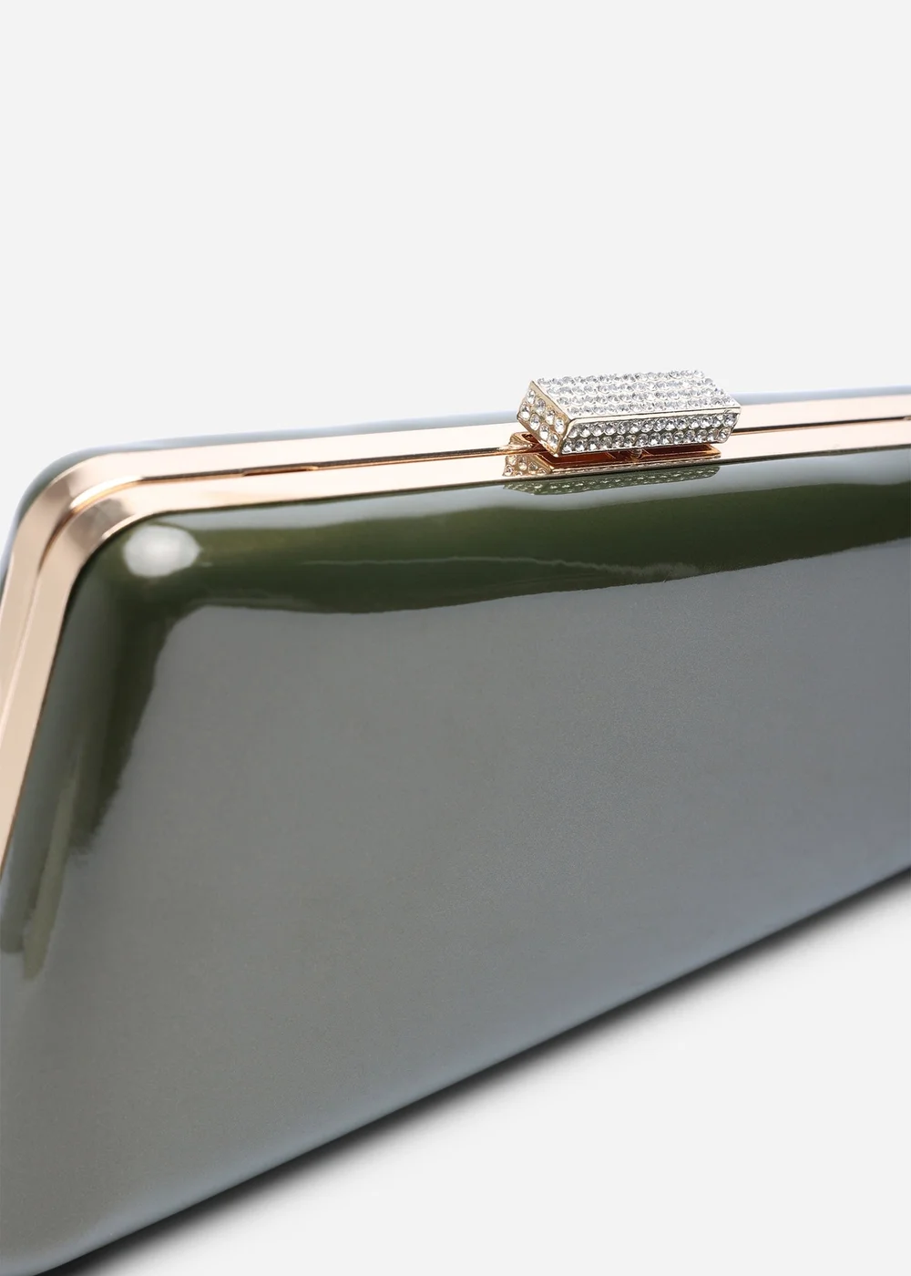 Where's That From Lark Asymmetric Green Metallic Clutch Bag - One Size Image 4