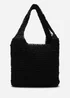 Where's That From Islet Slouchy Black Raffia Shoulder Bag - One Size Image 2