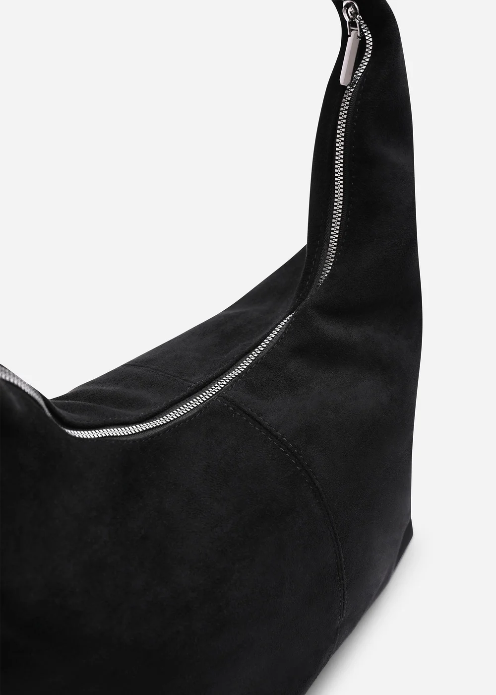 Where's That From Elysia Slouchy Black Suede Shoulder Bag - One Size Image 4