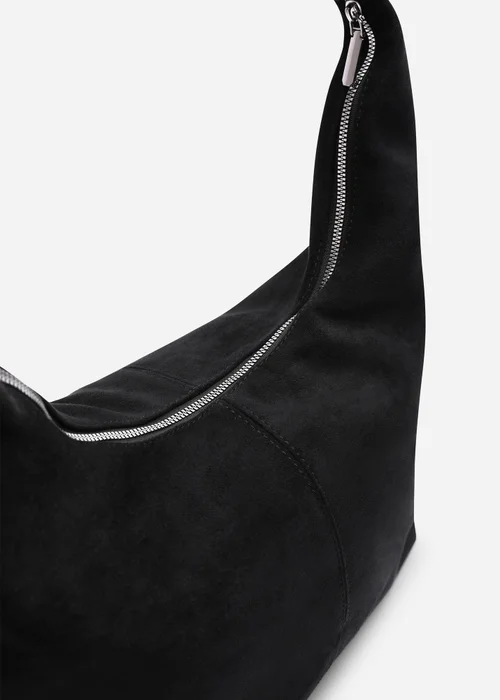 Where's That From Elysia Slouchy Black Suede Shoulder Bag - One Size Image 4
