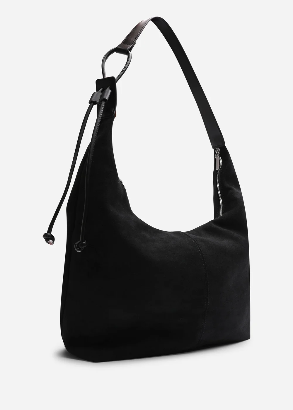 Where's That From Elysia Slouchy Black Suede Shoulder Bag - One Size Image 3