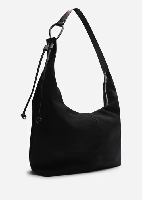 Where's That From Elysia Slouchy Black Suede Shoulder Bag - One Size Image 3