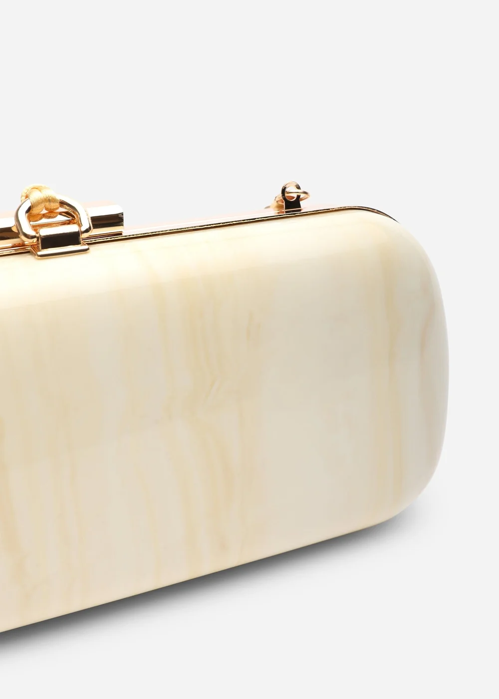 Where's That From Falcon Marble Finish Tassel Clutch Bag In White Gold - One Size Image 5
