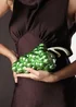 Where's That From Jazz Green Grape Resin Clutch With Gold Tone Accents - One Size Image 1