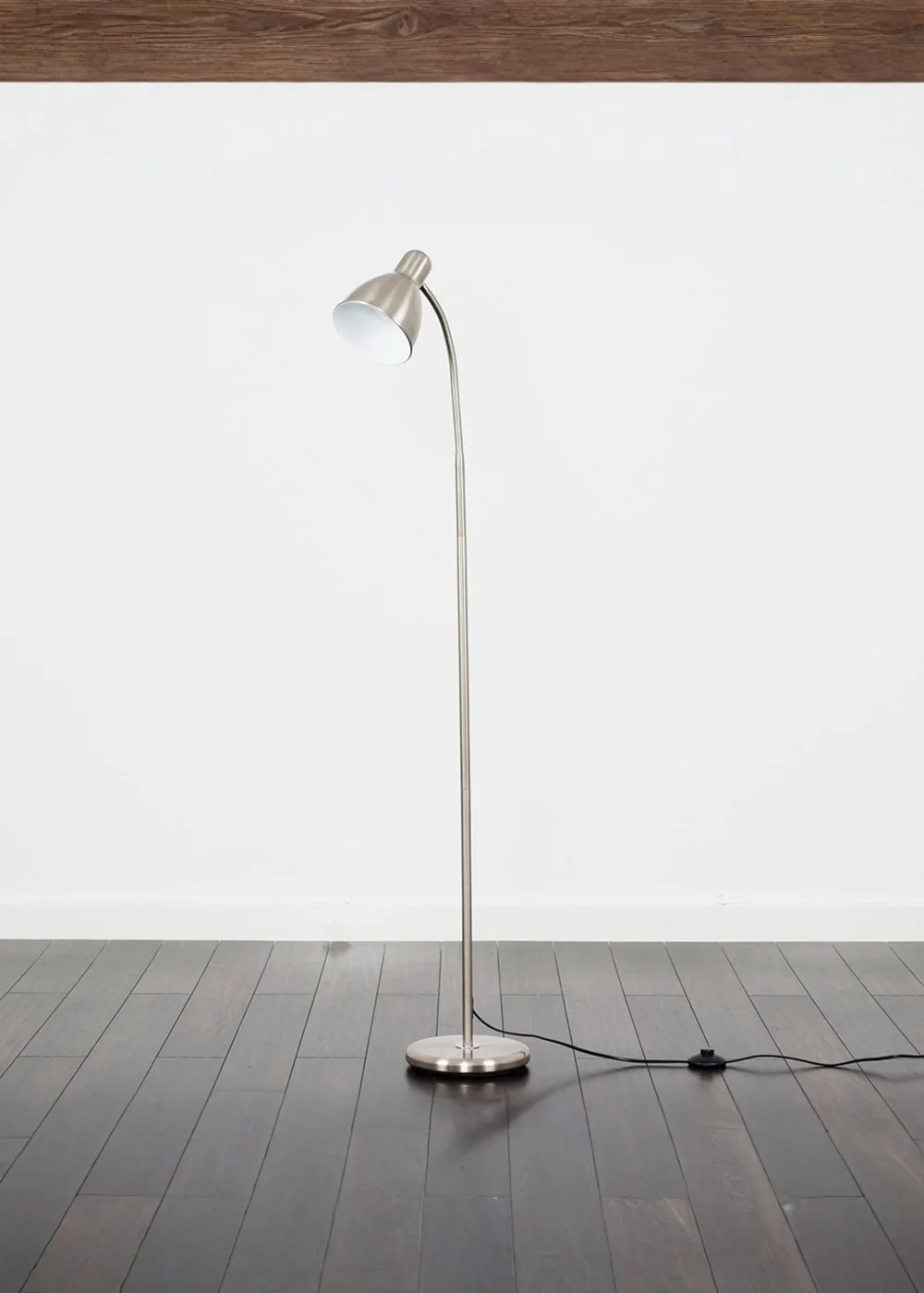 ValueLights Brushed Chrome Flexi Neck Floor Lamp - One Size Image 1