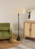 ValueLights Mitch Black Triangle Base Floor Lamp with Squat Shade - One Size Image 1