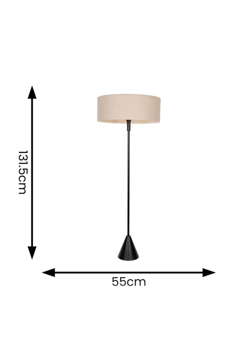 ValueLights Mitch Black Triangle Base Floor Lamp with Squat Shade - One Size Image 5
