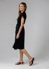 French Connection Black V-Neck Cap Sleeve Crepe Midi Dress - 16 Image 4