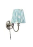 ValueLights Neely Brushed Chrome Plug In Wall Light with Blue Gathered Shade - One Size Image 2