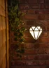 ValueLights Matt Black Diamond LED Outdoor/Bathroom Wall Lamp - One Size Image 2