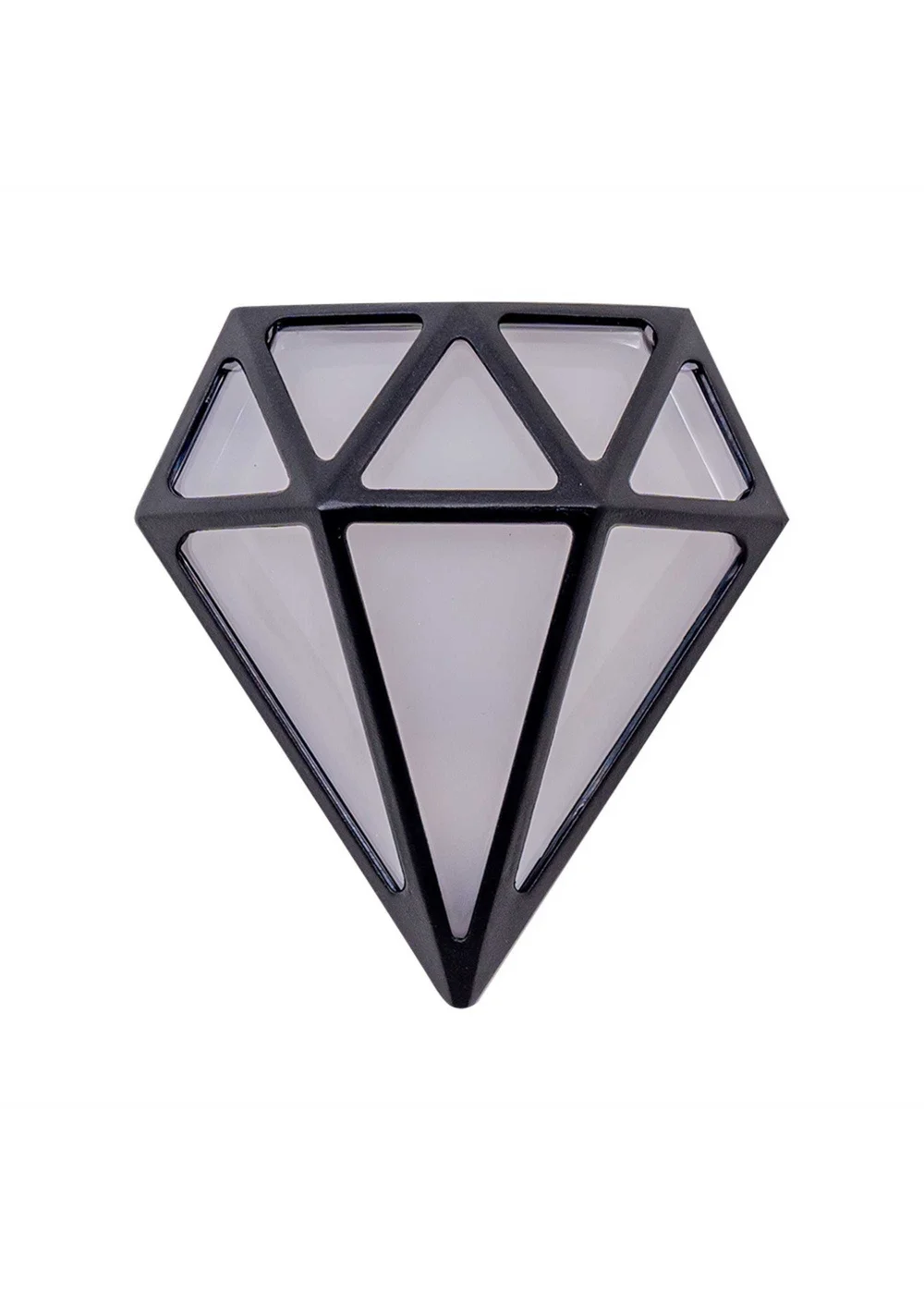 ValueLights Matt Black Diamond LED Outdoor/Bathroom Wall Lamp - One Size Image 4