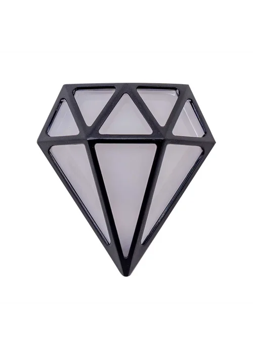 ValueLights Matt Black Diamond LED Outdoor/Bathroom Wall Lamp - One Size Image 4