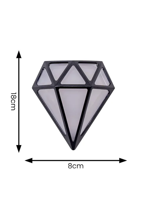 ValueLights Matt Black Diamond LED Outdoor/Bathroom Wall Lamp - One Size Image 5