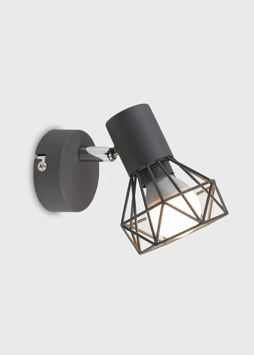 ValueLights Angus Black Industrial Wall Light - One Size Image 2