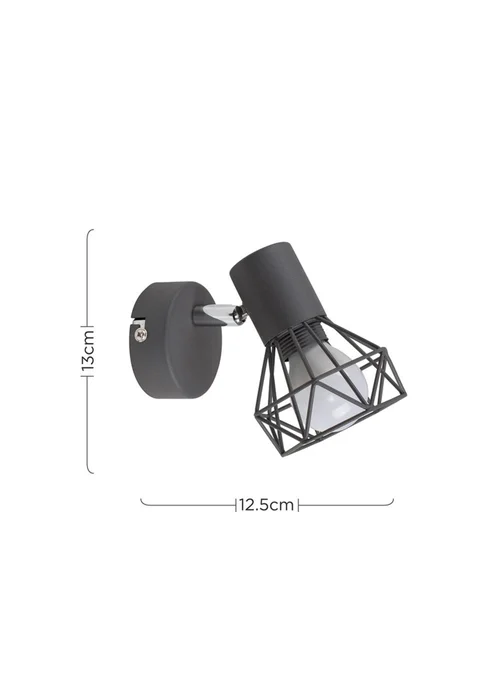 ValueLights Angus Black Industrial Wall Light - One Size Image 4