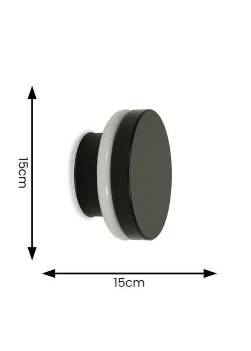 ValueLights Infinity Matt Black Backlit Circle Integrated LED Wall Light - One Size Image 5
