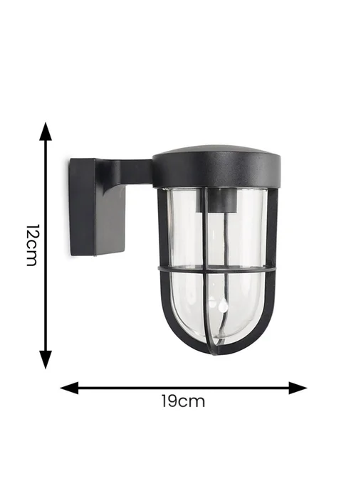 ValueLights Fanar Matt Black Brass Outdoor/Bathroom Wall Lamp - One Size Image 5