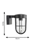 ValueLights Fanar Matt Black Brass Outdoor/Bathroom Wall Lamp - One Size Image 5