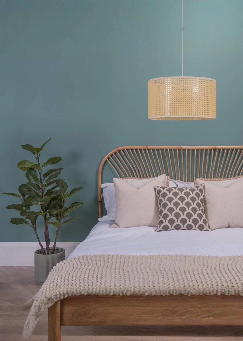 ValueLights Reni XL Wicker Pendant Drum Shade - One Size Image 1