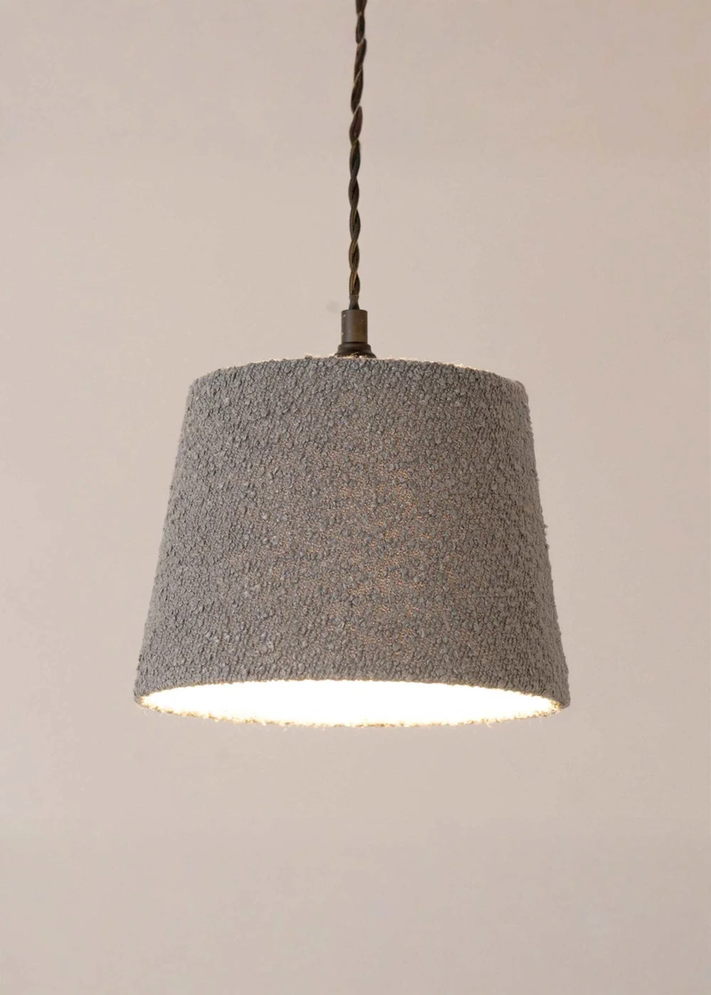 ValueLights Rory Grey Boucle Taper Shade - One Size Image 1