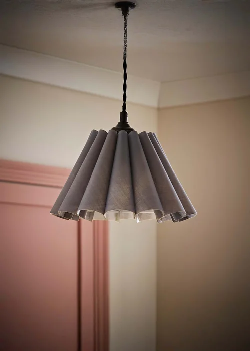 ValueLights Lauren Grey Pleated Tapered Shade - One Size Image 1