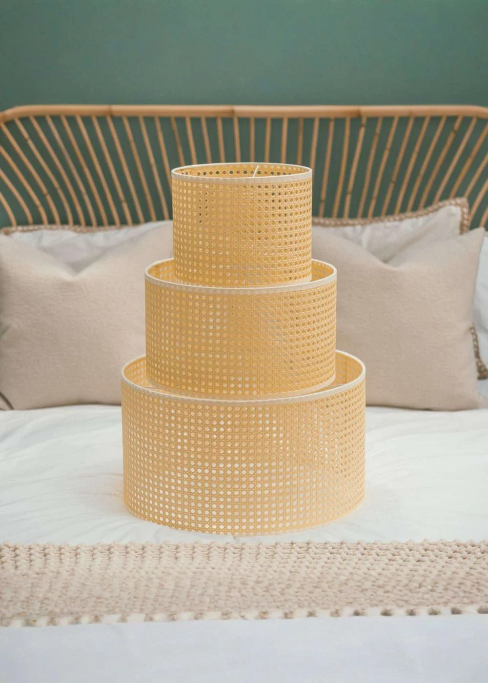 ValueLights Reni Large Wicker Pendant Drum Shade - One Size Image 3