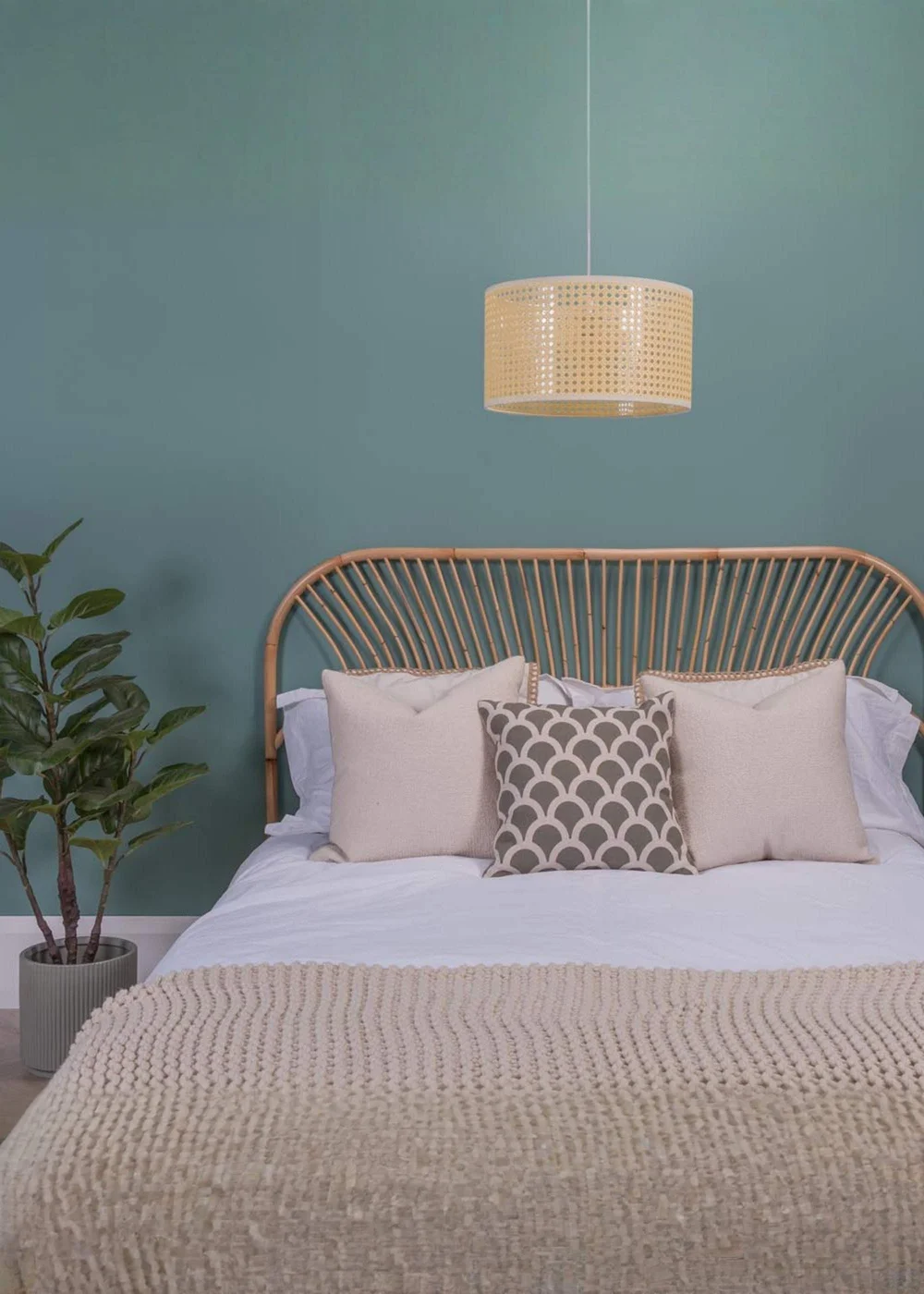 ValueLights Reni Large Wicker Pendant Drum Shade - One Size Image 1