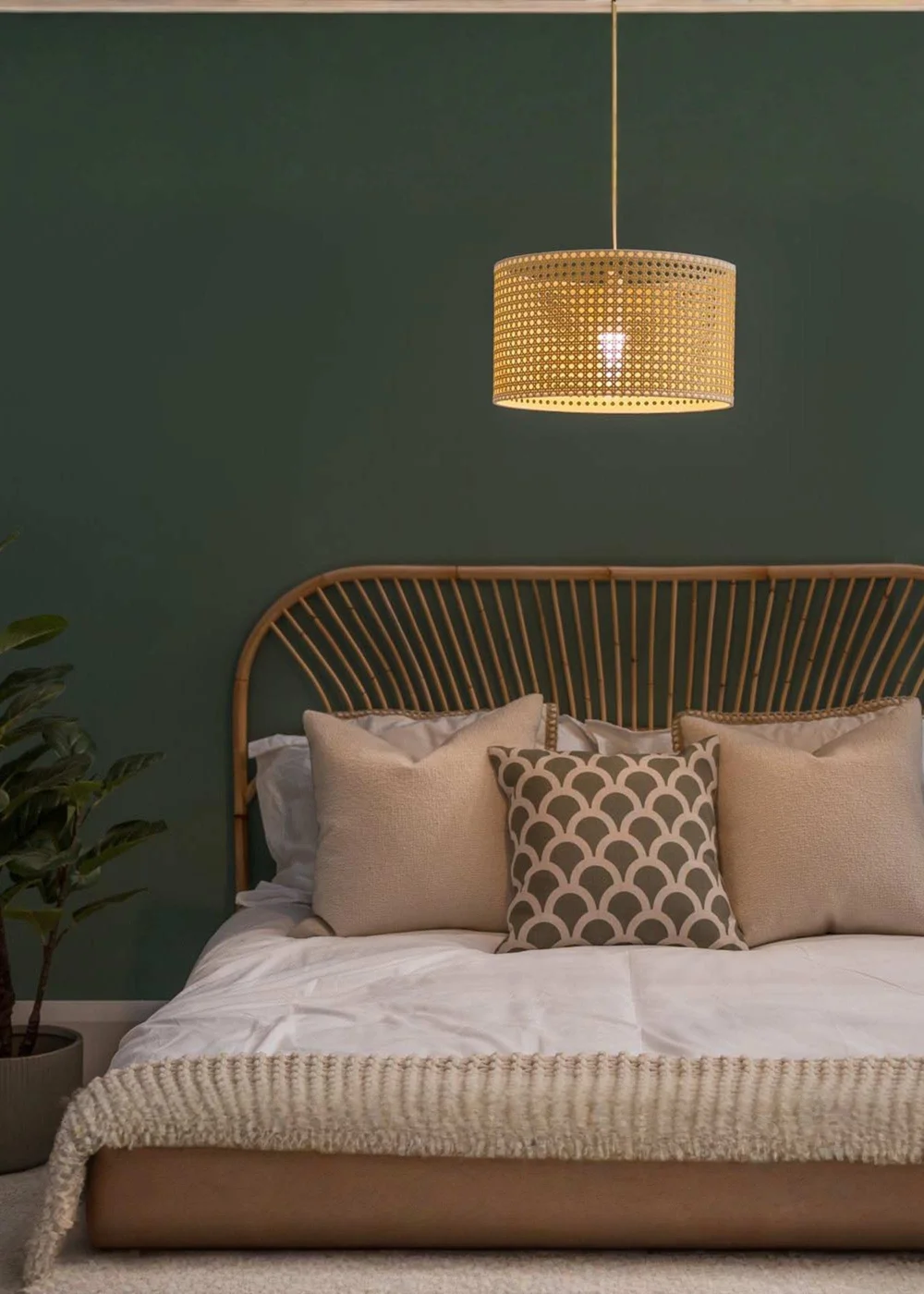 ValueLights Reni Large Wicker Pendant Drum Shade - One Size Image 2