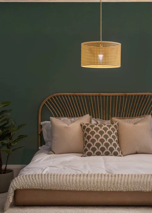 ValueLights Reni Large Wicker Pendant Drum Shade - One Size Image 2