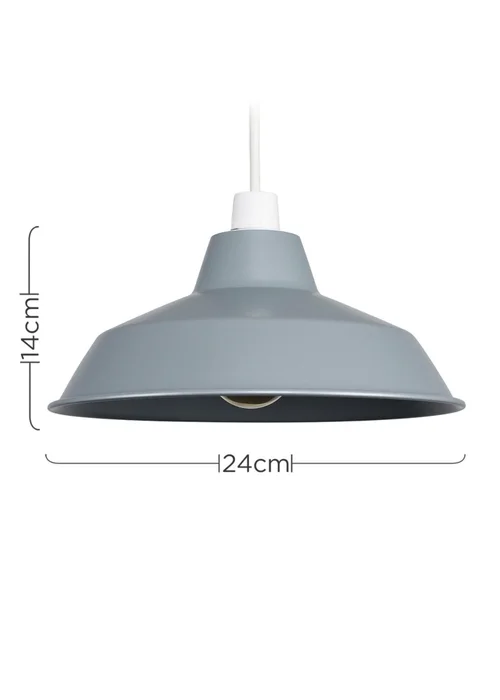 ValueLights Colby Grey Metal Retro Pendant Shade - One Size Image 4