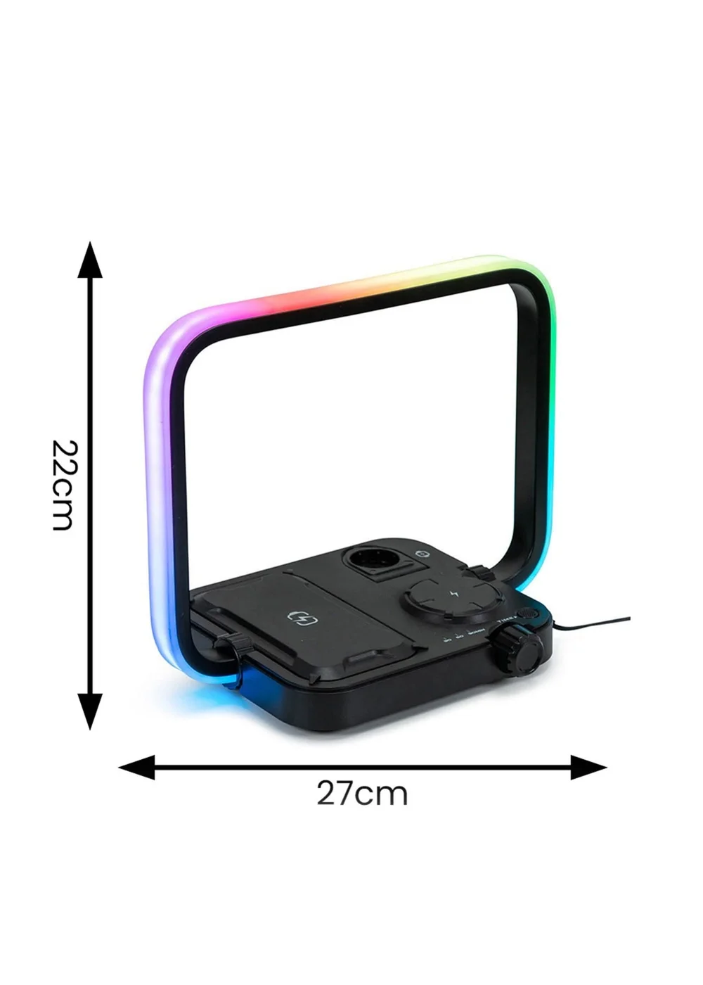 ValueLights Black 3-in-1 Wireless Charging Pad with Colour Changing Light - One Size Image 5
