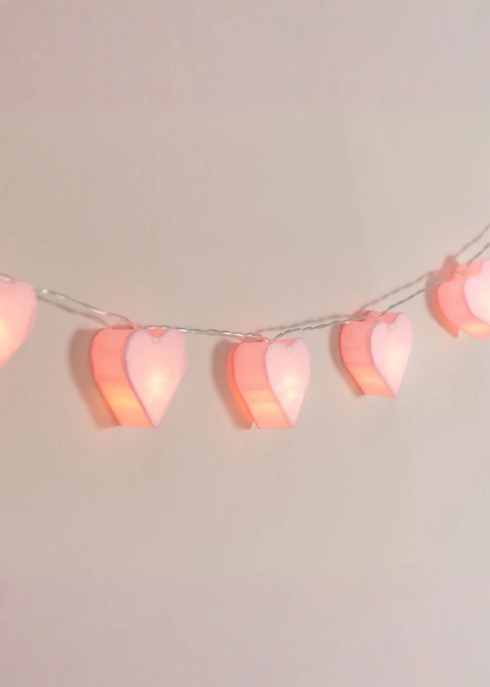 ValueLights Paper Hearts Battery Operated String Lights - One Size Image 3