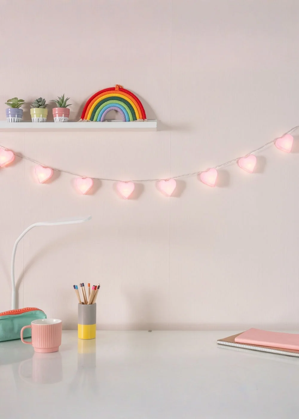 ValueLights Paper Hearts Battery Operated String Lights - One Size Image 2