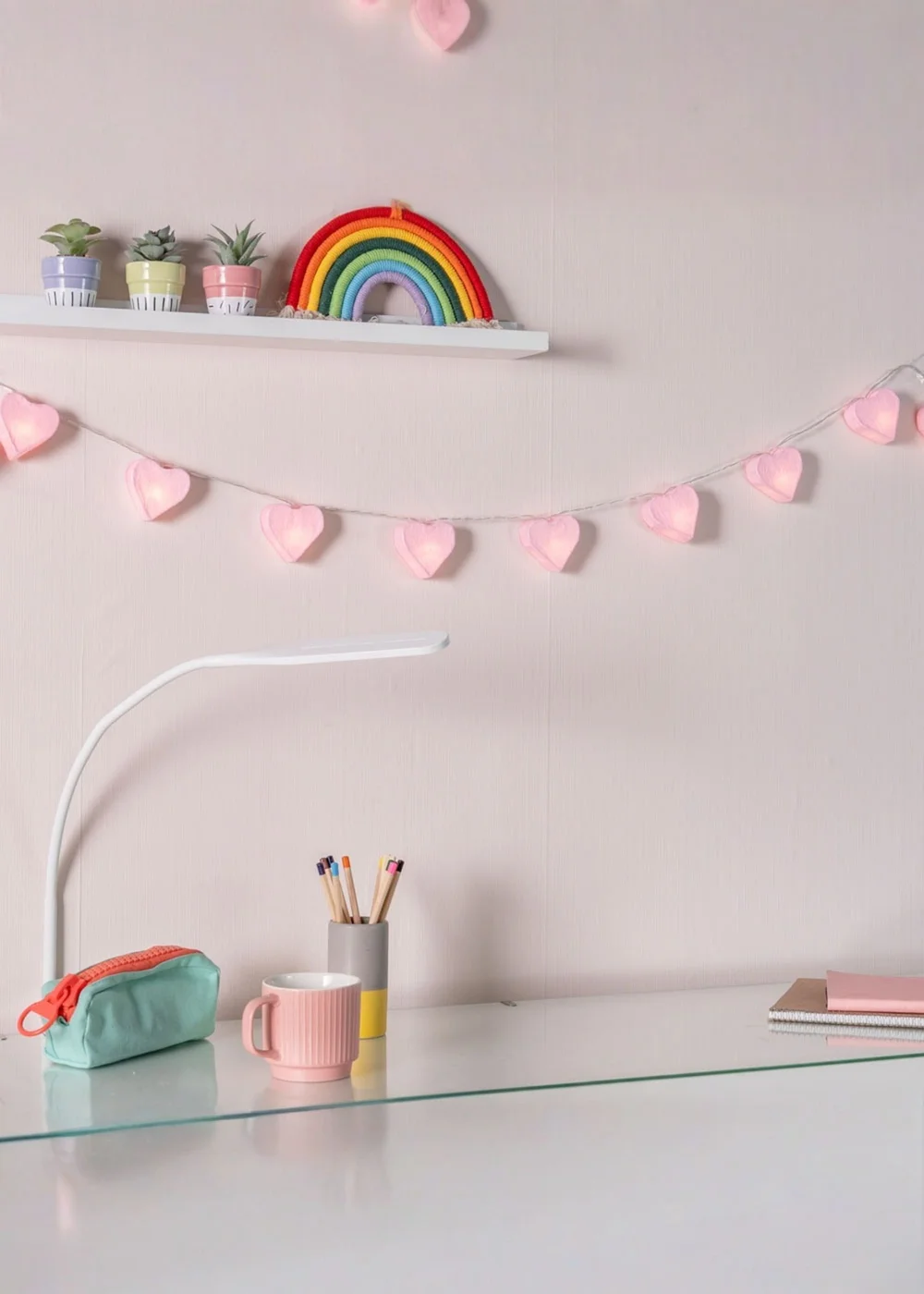 ValueLights Paper Hearts Battery Operated String Lights - One Size Image 1