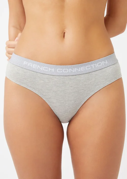 French Connection Grey 7 Pack Cotton French Connection Ladies Thongs - L Image 4